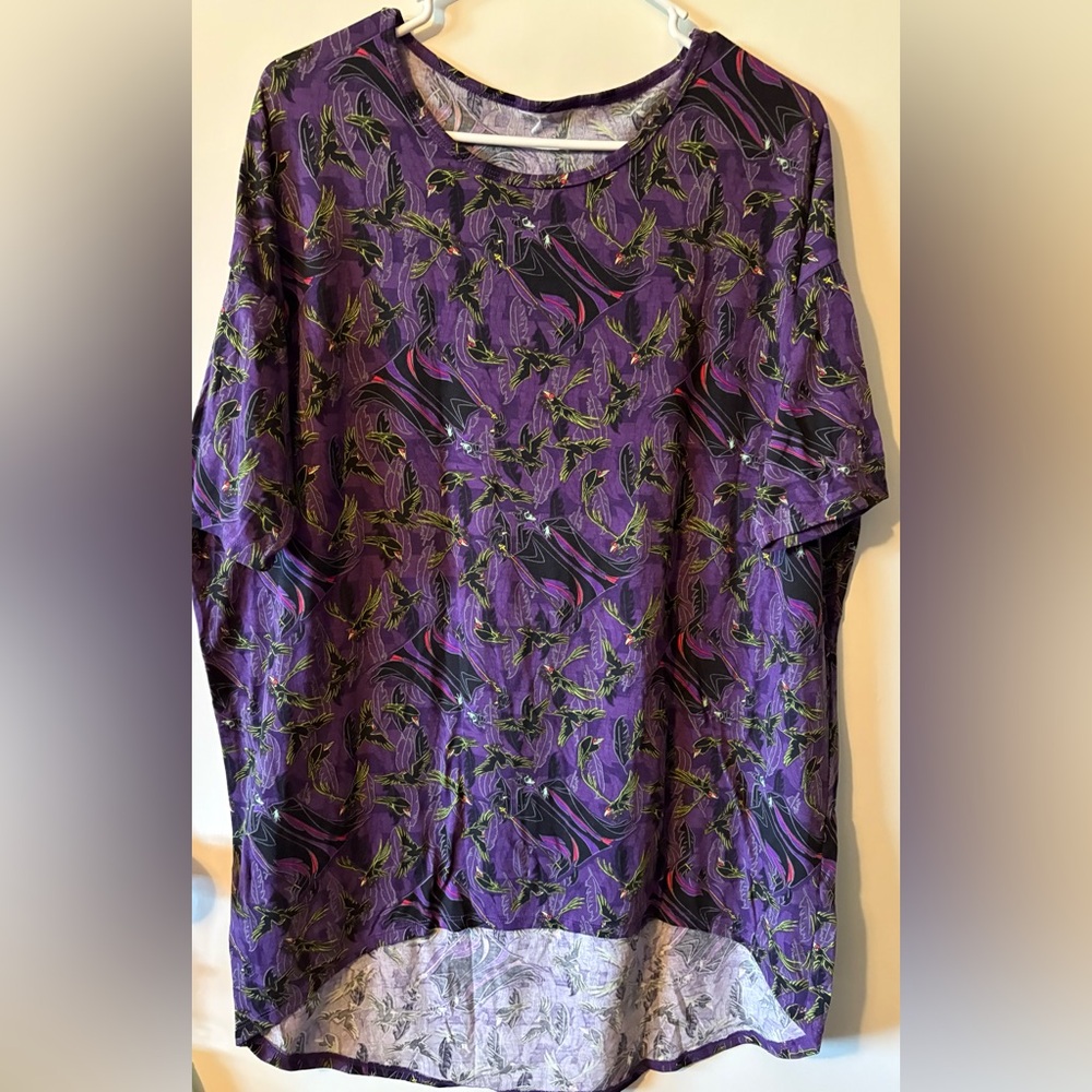LuLaRoe Disney Sleeping Beauty Maleficent Irma Tunic Top